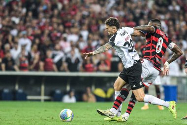 Rio, Brezilya - 15 Eylül 2024: Maracana Stadyumu 'nda düzenlenen Brezilya Şampiyonası' nda Flamengo x Vasxco arasında oynanan maçta Vegetti oyuncusu