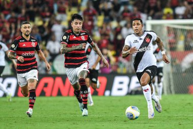 Rio, Brezilya - 15 Eylül 2024: Maracana Stadyumu 'nda düzenlenen Brezilya Şampiyonası' nda Flamengo x Vasxco arasında oynanan maçta David oyuncu