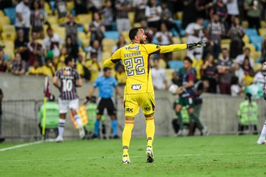 Rio, Brezilya - Eylül 18, 2024, Everson maçı sırasında Fluminense (BRA) - Atletico-MG (BRA), çeyrek final maçı, Libertadores Kupası - Maracana Stadyumu