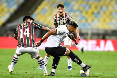 Rio, Brezilya - 21 Eylül 2024: Matheus Martins Fluminense ile Botafogo arasındaki maçta Brezilya Şampiyonası, Maracana Stadyumu 'nda 27.