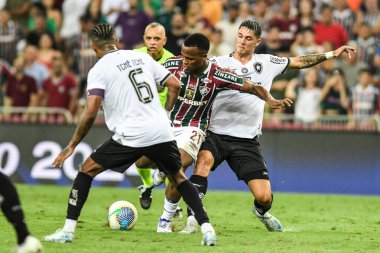 Rio, Brezilya - 21 Eylül 2024: Jhon Arias Fluminense ile Botafogo arasındaki maçta Brezilya Şampiyonası, Maracana Stadyumu 'nda 27.