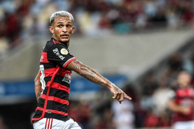 Rio, Brezilya - 29 Eylül 2024: Maracana Stadyumu 'nda düzenlenen Brezilya Şampiyonası' nda oynanan Flamengo x Athletico-PR maçında Wesley oyuncusu