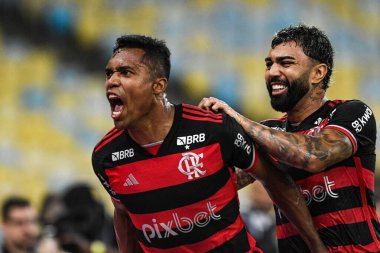 Rio, Brezilya - Ekim 02 2024: Brezilya Kupası 'nda Flamengo x Corinthians arasında oynanan maçta Alex Sandro oyuncusu, Maracana Stadyumu' nda yarı final turu