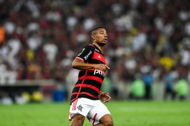 Rio, Brezilya - Ekim 02 2024: Brezilya Kupası 'nda Flamengo x Corinthians arasında oynanan maçta Alex Sandro oyuncusu, Maracana Stadyumu' nda yarı final turu