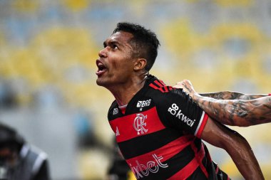 Rio, Brezilya - Ekim 02 2024: Brezilya Kupası 'nda Flamengo x Corinthians arasında oynanan maçta Alex Sandro oyuncusu, Maracana Stadyumu' nda yarı final turu