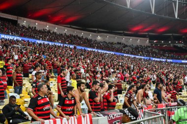 Rio, Brezilya - Ekim 02 2024: Brezilya Kupası 'nda Flamengo x Corinthians ve Maracana Stadyumu arasında oynanan yarı final maçı