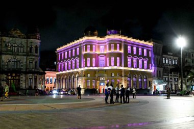 Recife-PE, Brezilya - 17 Ekim 2024: Marco Zero, şehrin önemli bir turistik noktası, tarihi merkez