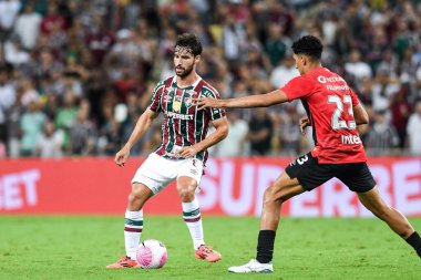 Rio, Brezilya - 22 Ekim 2024: Martinelli Fluminense x Athletico-PR arasındaki maçta Brezilya Şampiyonası, Maracana Stadyumu 'nda 17. raunt