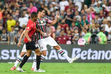Rio, Brezilya - 22 Ekim 2024: Fluminense x Athletico-PR maçında Brezilya Şampiyonası, Maracana Stadyumu 'nda 17. raunt