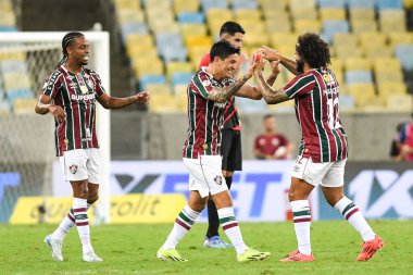Rio, Brezilya - 22 Ekim 2024: Alman Cano ve Marcelo Fluminense x Athletico-PR arasındaki maçta Brezilya Şampiyonası, Maracana Stadyumu 'nda 17. raunt