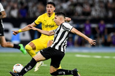 Rio, Brezilya - Ekim 23, 2024, Savarino Botafogo (BRA) - Penarol (URU) maçı, yarı final maçı, Nilton Santos Stadyumu 'nda Libertadores Kupası