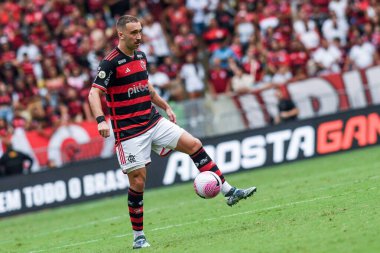 Rio, Brezilya - 26 Ekim 2024: Leo Ortiz, Brezilya Şampiyonası 'nda Flamengo x Juventude arasında oynanan maçta 31. Raund Maracana Stadyumu' nda mücadele etti.