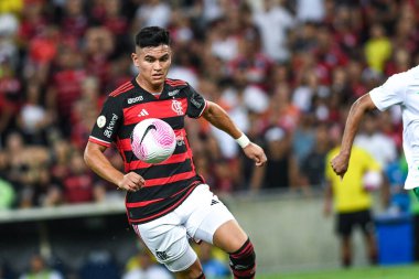 Rio, Brezilya - 26 Ekim 2024: Maracana Stadyumu 'nda oynanan 31. Rauntta Flamengo x Juventude arasında oynanan maçta Alcaraz oyuncusu