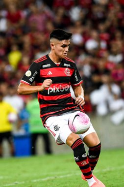 Rio, Brezilya - 26 Ekim 2024: Maracana Stadyumu 'nda oynanan 31. Rauntta Flamengo x Juventude arasında oynanan maçta Alcaraz oyuncusu