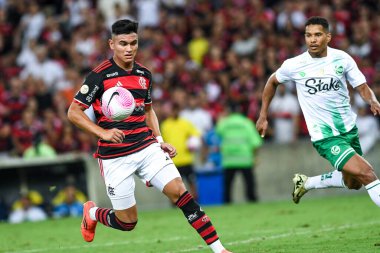 Rio, Brezilya - 26 Ekim 2024: Maracana Stadyumu 'nda oynanan 31. Rauntta Flamengo x Juventude arasında oynanan maçta Alcaraz oyuncusu