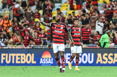 Rio, Brezilya - 22 Şubat 2025: Maracana Stadyumu 'nda oynanan Carioca Şampiyonası' nda Flamengo x Marica arasında oynanan maçta Gerson oyuncusu