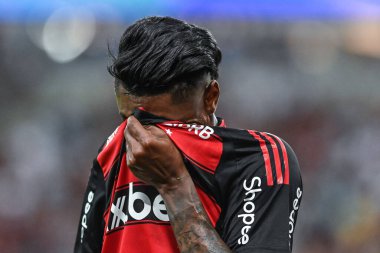 Rio, Brezilya - 22 Şubat 2025: Bruno Henrique, Flamengo x Marica ile Maracana Stadyumu 'nda oynanan 11.