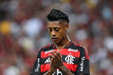 Rio, Brezilya - 22 Şubat 2025: Bruno Henrique, Flamengo x Marica ile Maracana Stadyumu 'nda oynanan 11.