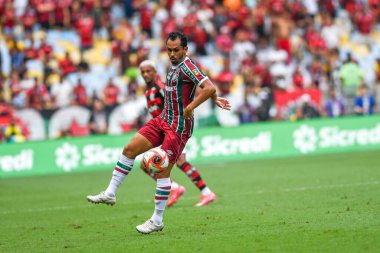 Rio, Brezilya - 16 Mart 2025: Maracana Stadyumu 'nda oynanan 2025 Carioca Şampiyonası final maçı için Flamengo x Fluminense arasında oynanan maçta Lima