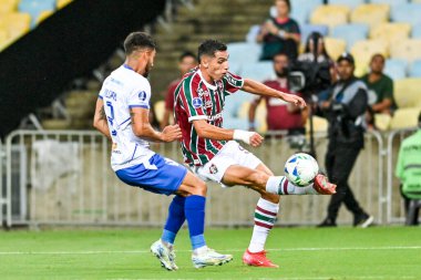 Rio de Janeiro, Brezilya - Abril 10, 2025: Fluminense (BRA) ile GV San Jose arasında oynanan futbol karşılaşmasında Kelvin Serna