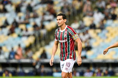 Rio de Janeiro, Brezilya - Abril 10, 2025: Fluminense (BRA) ve GV San Jose arasında Maracana Stadyumu 'nda oynanan futbol maçı sırasında PH Ganso