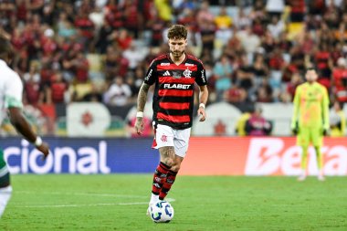 Rio, Brezilya - Abril 16, 2025: Maracana Stadyumu 'nda oynanan Flamengo x Juventude maçında Leo Pereira oyuncusu