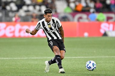 Rio, Brezilya - 26 Abril 2025: Nilton Santos Stadyumu 'nda oynanan Botafogo x Fluminense maçında Matheus Martins oyuncusu