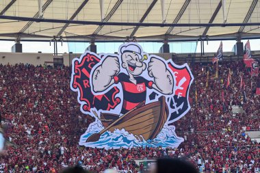Rio, Brezilya - Abril 27, 2025: Maracana Stadyumu 'nda düzenlenen Brezilya Şampiyonası' nda Flamengo x Corinthians arasında oynanan maçta mozaik oyuncusu