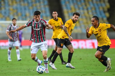 Rio, Brezilya - Mayıs 03, 2025: Fluminense x Sport arasında oynanan maçta Lezcano oyuncusu Maracana Stadyumu 'nda oynanan Brezilya Şampiyonası 7rd.