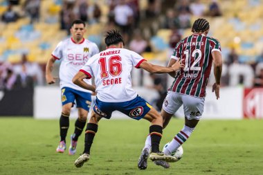 Rio de Janeiro, Brezilya - 14 Mayıs 2025: xxxxxx Fluminense (BRA) ve Fluminense x Union Espanola (CHI) arasında oynanan futbol karşılaşması sırasında 5.