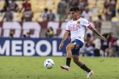 Rio de Janeiro, Brezilya - 14 Mayıs 2025: Fluminense (BRA) ve Fluminense x Union Espanola (CHI) arasında oynanan futbol karşılaşması sırasında Maracana Stadyumu 'nda oynanan Sudamerica Kupası 2025 numaralı maçın 5. turunda