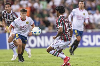 Rio de Janeiro, Brezilya - 14 Mayıs 2025: Keno, Fluminense (BRA) ve Fluminense x Union Espanola (CHI) arasında oynanan futbol karşılaşması sırasında 5.