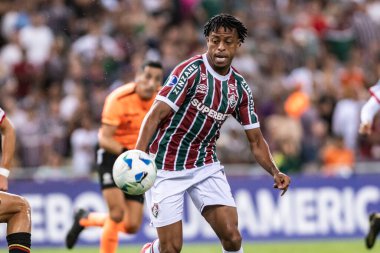 Rio de Janeiro, Brezilya - 14 Mayıs 2025: Keno, Fluminense (BRA) ve Fluminense x Union Espanola (CHI) arasında oynanan futbol karşılaşması sırasında 5.