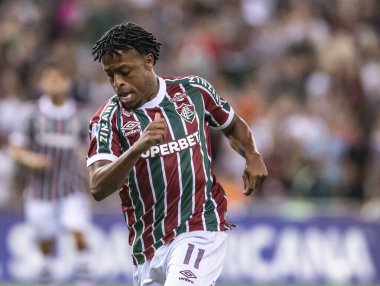 Rio de Janeiro, Brezilya - 14 Mayıs 2025: Keno, Fluminense (BRA) ve Fluminense x Union Espanola (CHI) arasında oynanan futbol karşılaşması sırasında 5.