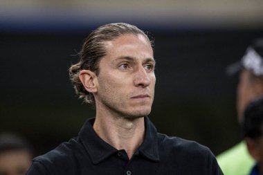 Rio de Janeiro, Brezilya - 28 Mayıs 2025, Filipe Luis koçu, 2025 Libertadores Kupası için Maracana Stadyumu 'nda Flamengo ve Deportivo Takira' ya karşı oynadığı maçta