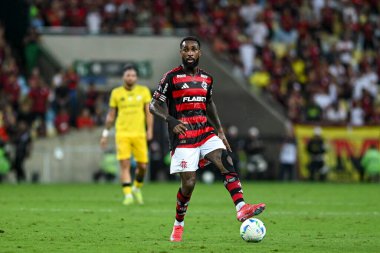 Rio de Janeiro, Brezilya - 28 Mayıs 2025, Flamengo ve Deportivo Tachira ile oynanan maçta 2025 Libertadores Kupası için Maracana Stadyumu 'nda Gerson