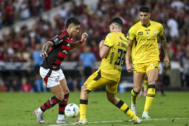 Rio de Janeiro, Brezilya - 28 Mayıs 2025, Luiz Araujo, 2025 Libertadores Kupası için Maracana Stadyumu 'nda Flamengo ve Deportivo Tachira ile oynanan karşılaşma sırasında