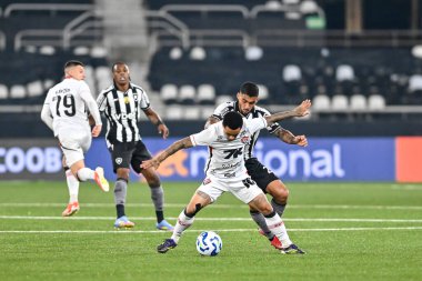 Rio, Brezilya - 16 Temmuz 2025: Nilton Santos Stadyumu 'nda oynanan Botafogo x Vitoria maçındaki oyuncular