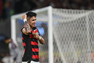 Rio, Brezilya - 24 Ağustos 2025: Maracana Stadyumu 'ndaki Brezilya Şampiyonası' nın 21. raundunda Flamengo x Vitoria arasındaki maçta Luiz Araujo oyuncusu