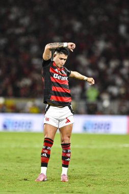 Rio, Brezilya - Ekim 02, 2025: Luiz Araujo oyuncusu Flamengo x Cruzeiro arasında oynanan maçta Maracana Stadyumu 'nda düzenlenen Brezilya Şampiyonası' nın 26.
