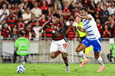 Rio, Brezilya - Ekim 02, 2025: Flamengo x Cruzeiro arasındaki maçta Plata oyuncusu Maracana Stadyumu 'nda Brezilya Şampiyonası' nın 26.
