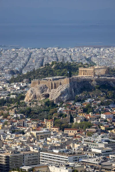 Atenas Grecia Octubre 2022 Vista Aérea Ciudad Desde Monte Lycabettus — Foto de Stock