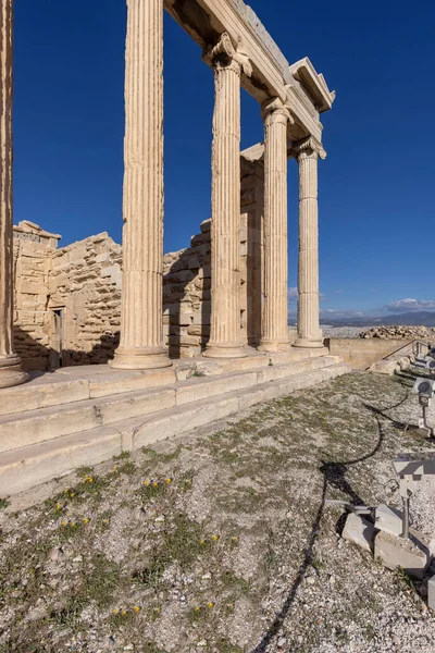 Эштон Город Афины Акрополисе Греции Вид Колонн Ионном Стиле Фоне — стоковое фото