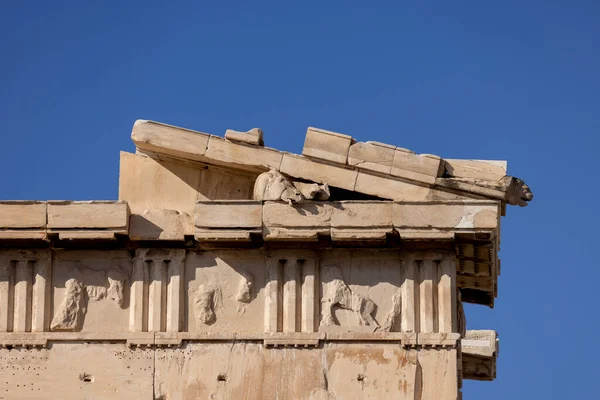 Детали Портика Парфенона Афины Греция Храм Посвящен Богине Афине — стоковое фото