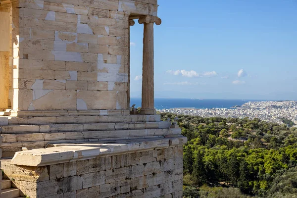 Templo Atenea Nike Propylaia Puerta Ceremonial Monumental Acrópolis Atenas Grecia — Foto de Stock