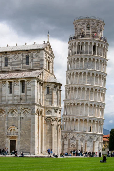 Pisa Itálie Května 2019 Pohled Šikmou Věž Pise Pise Chrám — Stock fotografie