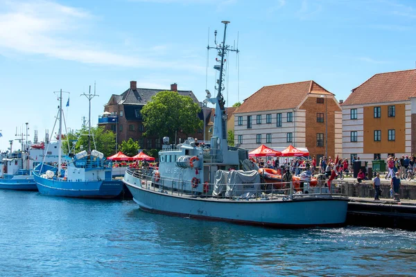 Helsingor Denmark July 2019 View Baltic Sea City Ships Moored — Stock Photo, Image