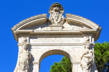 Rome, Italy - October 8, 2020: Entrance portico to the Palatine Hill
