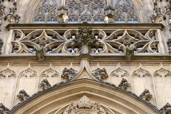 Brno República Checa Marzo 2023 Fachada Decorativa Catedral Los Santos — Foto de Stock