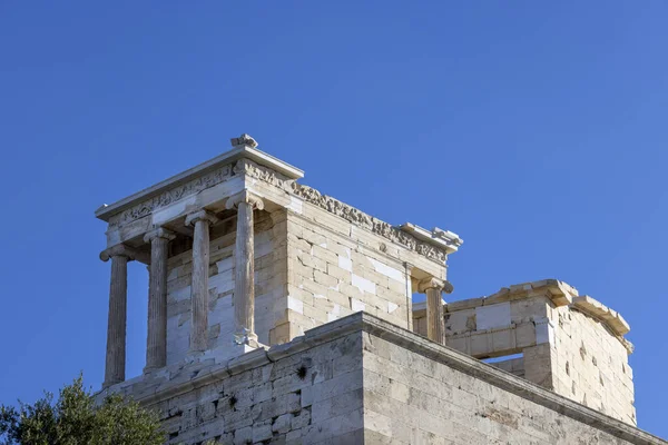Temple Athena Nike Propylaia Monumental Ceremonial Gateway Acropolis Athens Greece — Stock Photo, Image